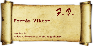 Forrás Viktor névjegykártya